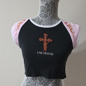 Trendy Black and Pink Las Vegas Women's Tee